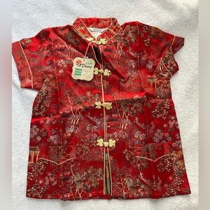 Vintage Red Chinese Top